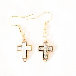 Double cross earrings
